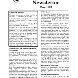 Friends of the University of Newcastle News, May 1992