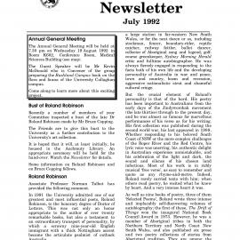 Friends of the University Newsletter, July 1992