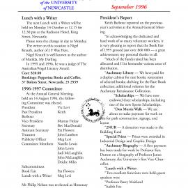Friends of the University of Newcastle News, September 1996