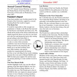 Friends of the University of Newcastle News, November 1997