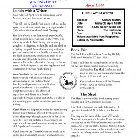 Friends of the University of Newcastle News, April 1999