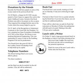 Friends of the University of Newcastle News, June 1999
