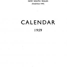 Newcastle Teachers' College Calendar, 1959