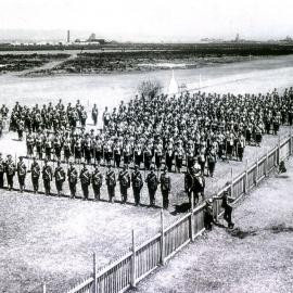 Military on parade, [Hamilton, NSW]