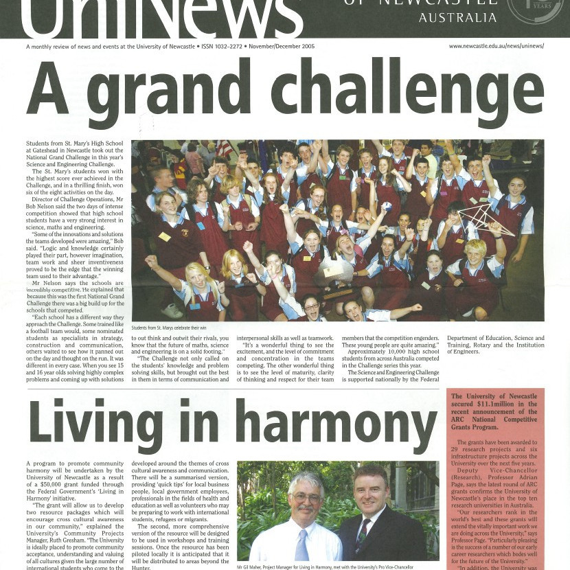 UniNews (University of Newcastle, N.S.W.), November/December, 2005