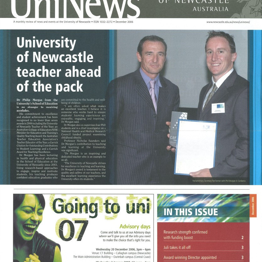UniNews (University of Newcastle, N.S.W.), December, 2006