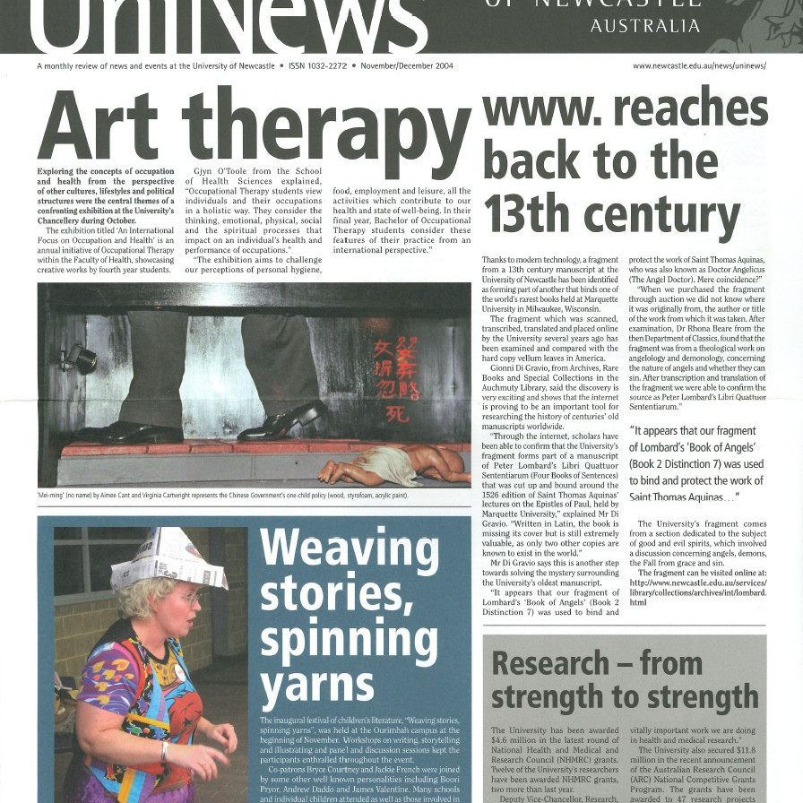 UniNews (University of Newcastle, N.S.W.), November/December 2004