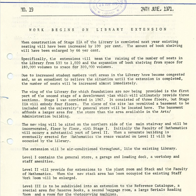 University News, The University of Newcastle, No. 19, 24 June 1971