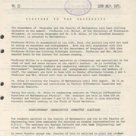 University News, The University of Newcastle, No. 21, 22 July 1971