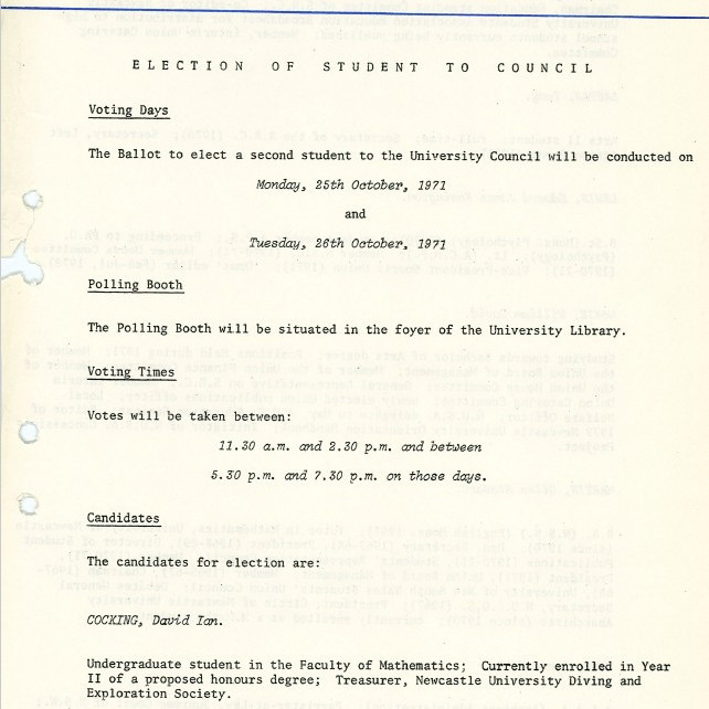 University News, The University of Newcastle, No. 27(A), 20 October 1971
