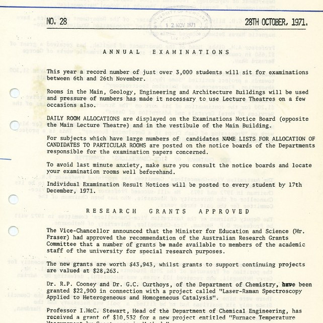 University News, The University of Newcastle, No. 28, 28 October 1971