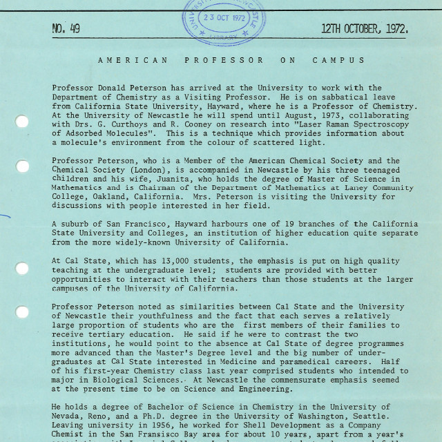 University News, The University of Newcastle, No. 49, 12 October 1972