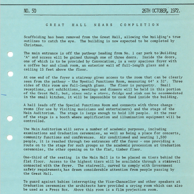 University News, The University of Newcastle, No. 50, 26 October 1972