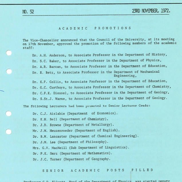 University News, The University of Newcastle, No. 52, 23 November 1972