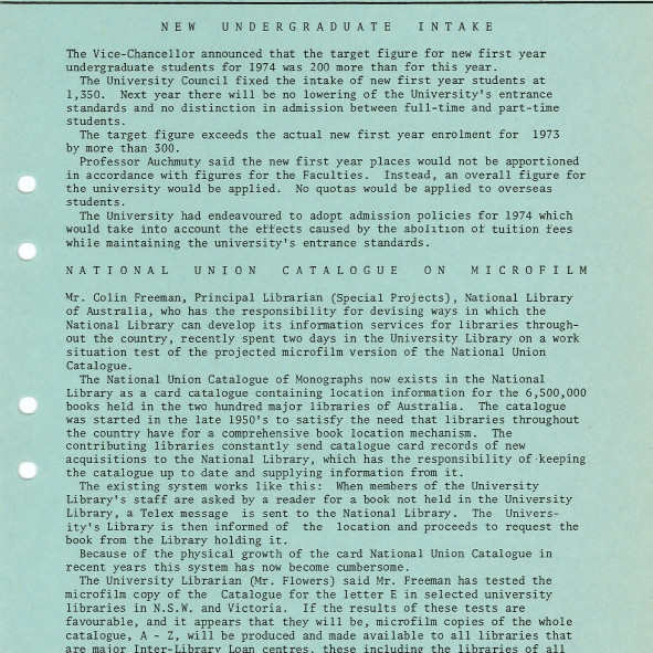 University News, The University of Newcastle, No. 71, 27 September 1973
