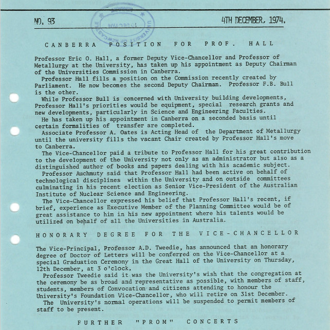 University News, The University of Newcastle, No. 93, 4 December 1974