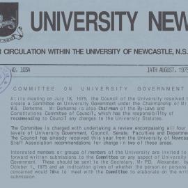 University News - No. 103 - 14th August 1975