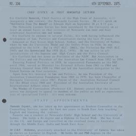 University News - No. 104 - 4th September 1975