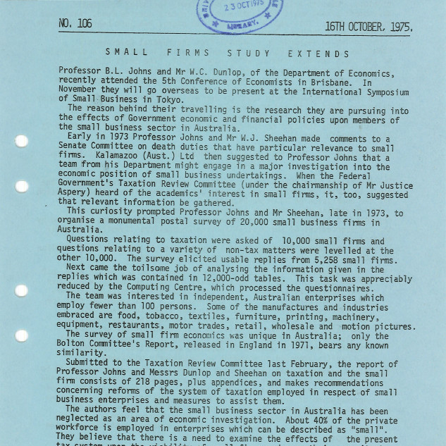 University News, The University of Newcastle, No. 106, 16 October 1975