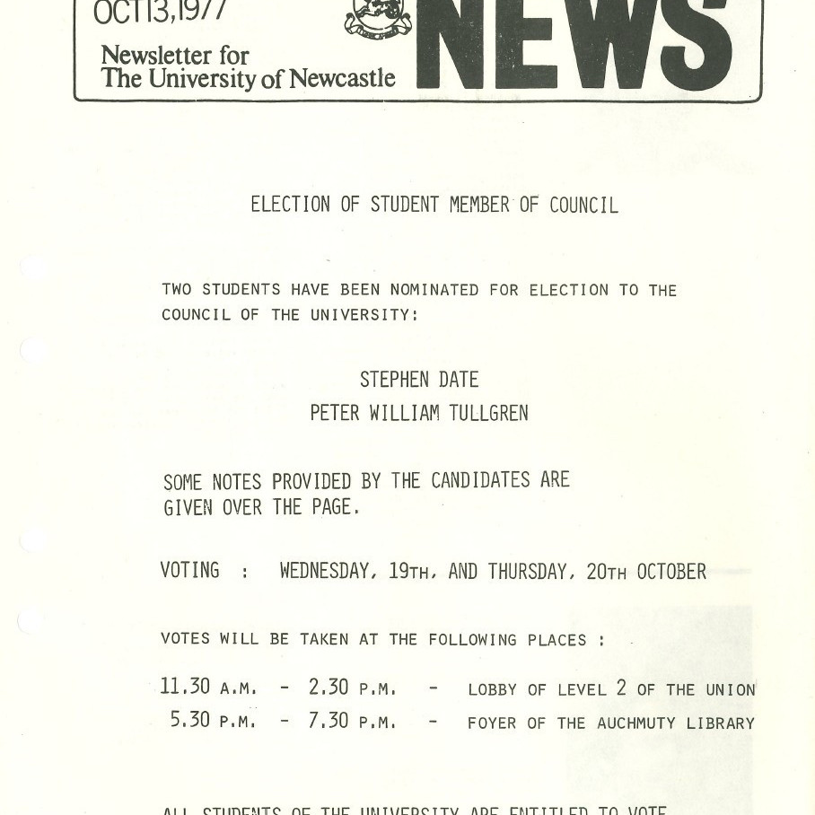 The University News, Vol. 3, No. 16A, October 13, 1977