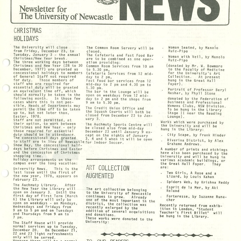 The University News, Vol. 3, No. 21, December 15, 1977