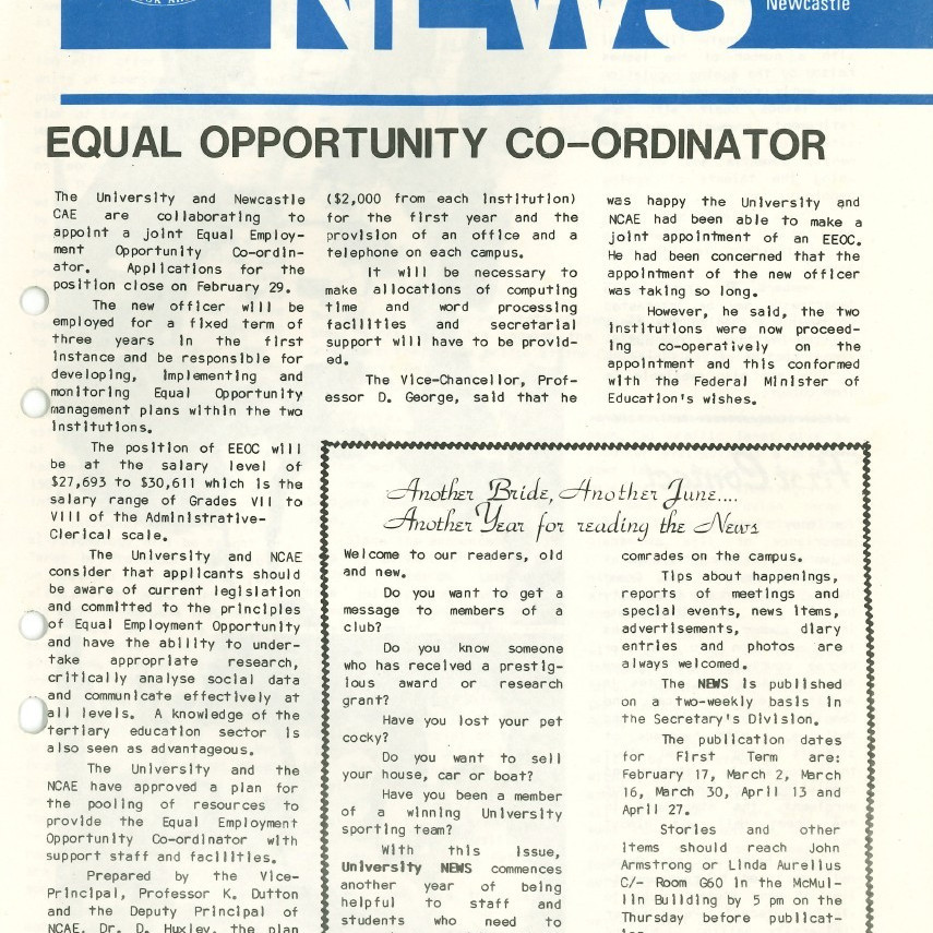The University News, Vol. 10, No. 1, February 17 - March 2, 1984