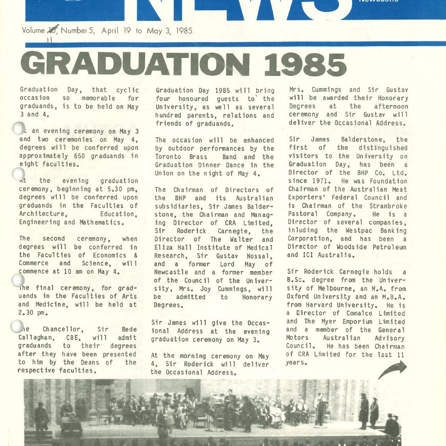 The University News, Vol. 11, No. 5, April 19 - May 3, 1985