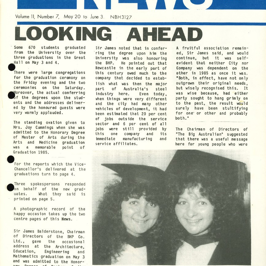The University News, Vol. 11, No. 7, May 20 - June 3, 1985