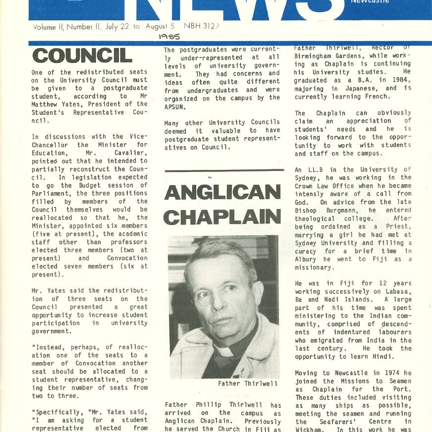The University News, Vol. 11, No. 11, July 22 - August 5, 1985