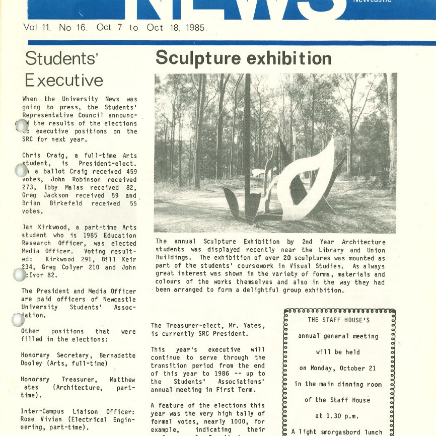 The University News, Vol. 11, No. 16, October 7-18, 1985