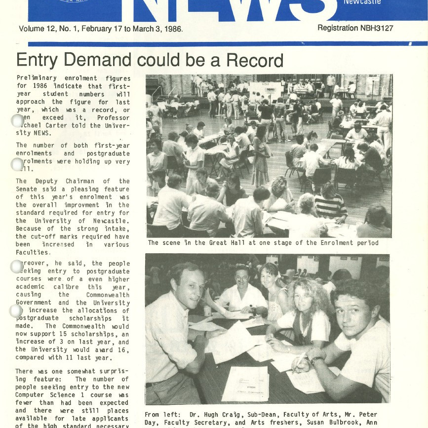 The University News, Vol. 12, No. 1, February 17 - March 3, 1986