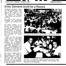 The University News, Vol. 12, No. 1, February 17 - March 3, 1986
