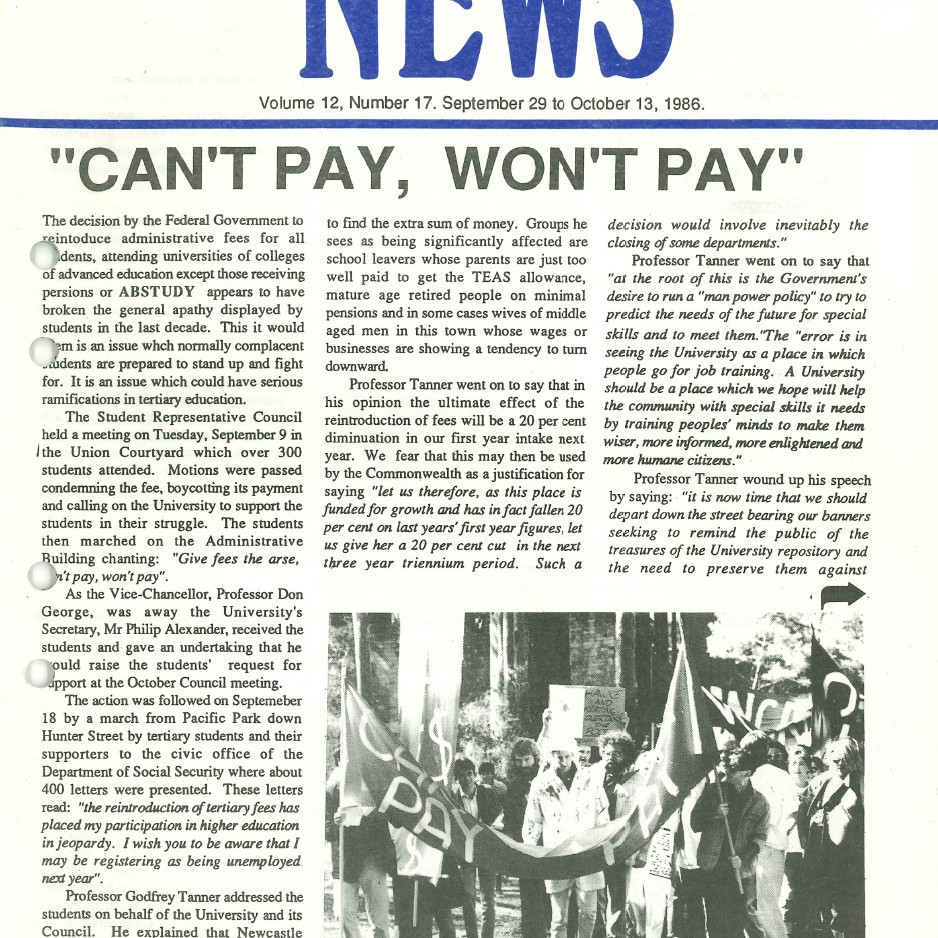 The University News, Vol. 12, No. 17, September 29 - October 13, 1986