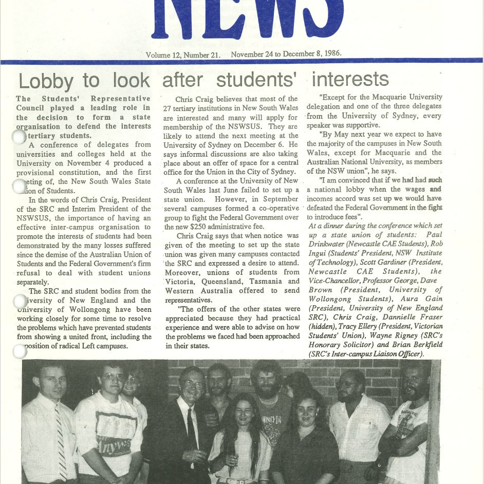 The University News, Vol. 12, No. 21, November 24 - December 8, 1986