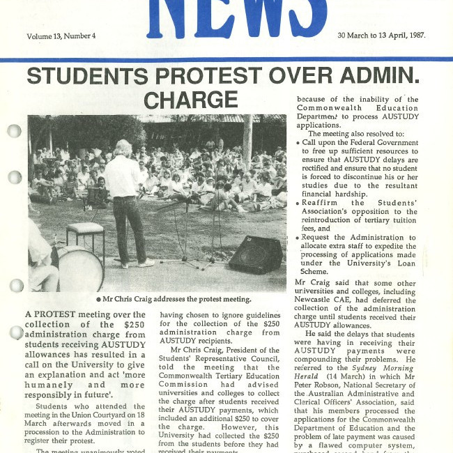 The University News, Vol. 13, No. 4, March 30 - April 13, 1987