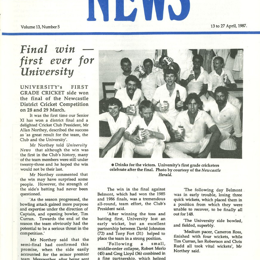 The University News, Vol. 13, No. 5, April 13-27, 1987