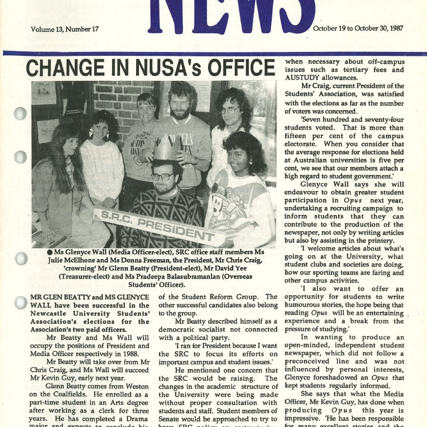 The University News, Vol. 13, No. 17, October 19-30, 1987