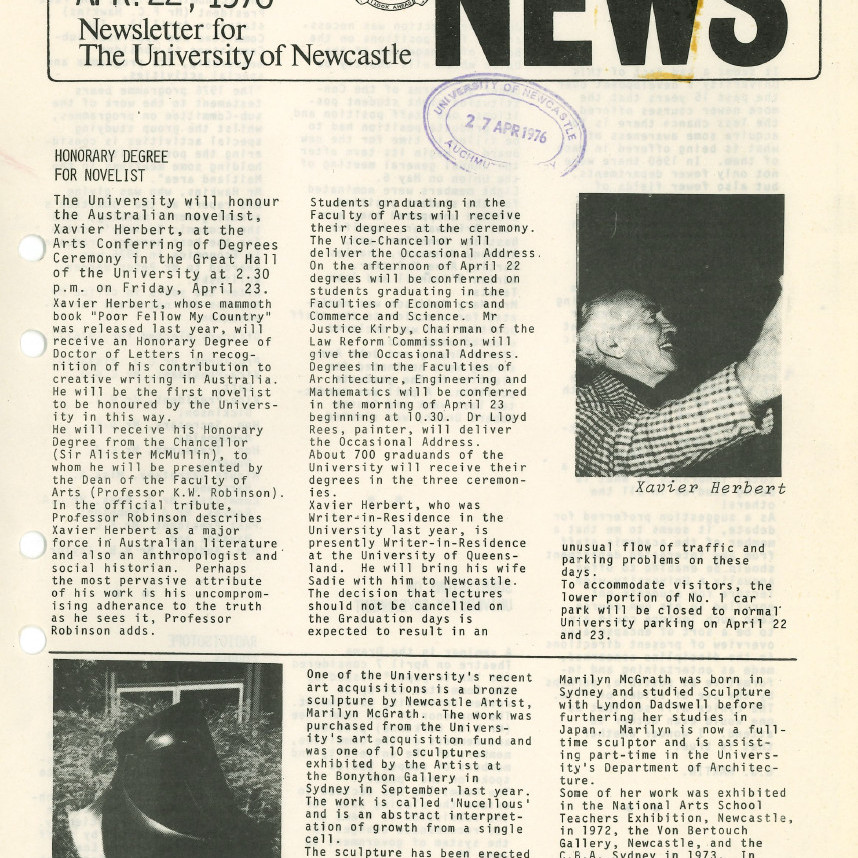 University News, The University of Newcastle, Vol. 2, No. 5, 22 April 1976