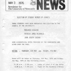 University News, The University of Newcastle, Vol. 2, No. 5A, 3 May 1976