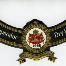 Lindemans wine neck label for a Dry Imperator sparkling wine (1968)