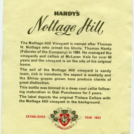 Hardy's Nottage Hill Wine Label [n.d.]