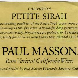 Paul Masson Winery Wine Label [n.d.]