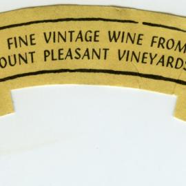 McWilliam's Mount Pleasant Wine Label [n.d.]