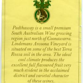 Lindeman's wine label [n.d.]