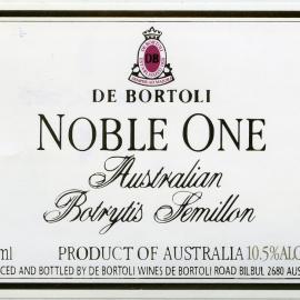 Nobel One front label for a bottle of Australian Botrytis Semillon [n.d.]