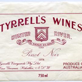 Tyrrell's Wine, Hunter River  Pinot Noir (1974)