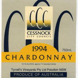 Tyrrell's Label for Cessnock City Council  (1994)
