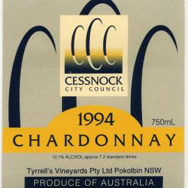 Tyrrell's Label for Cessnock City Council  (1994)