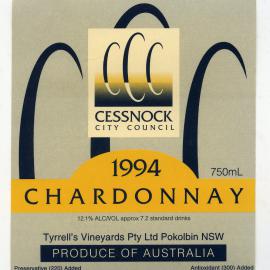 Tyrrell's Label for Cessnock City Council  (1994)