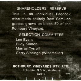 Rothbury Estate [n.d.]